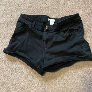 H&M Black Stretch Canvas Shorts